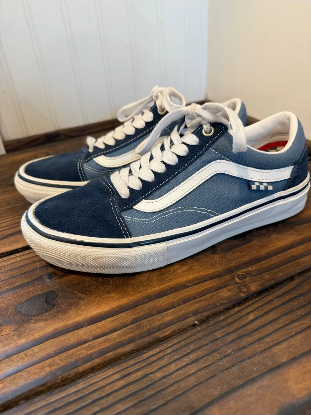 Vans Men's Old Skool Blue Suede Skate Shoes